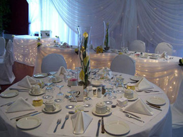 table setting in white