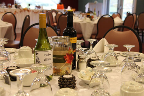 table setup with wine